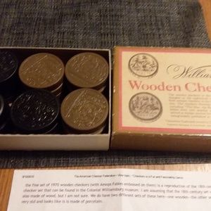 Vintage wooden checkers set